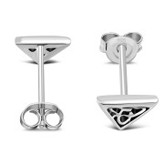 Tiny Solid Silver Trinity Stud Earrings, ep281
